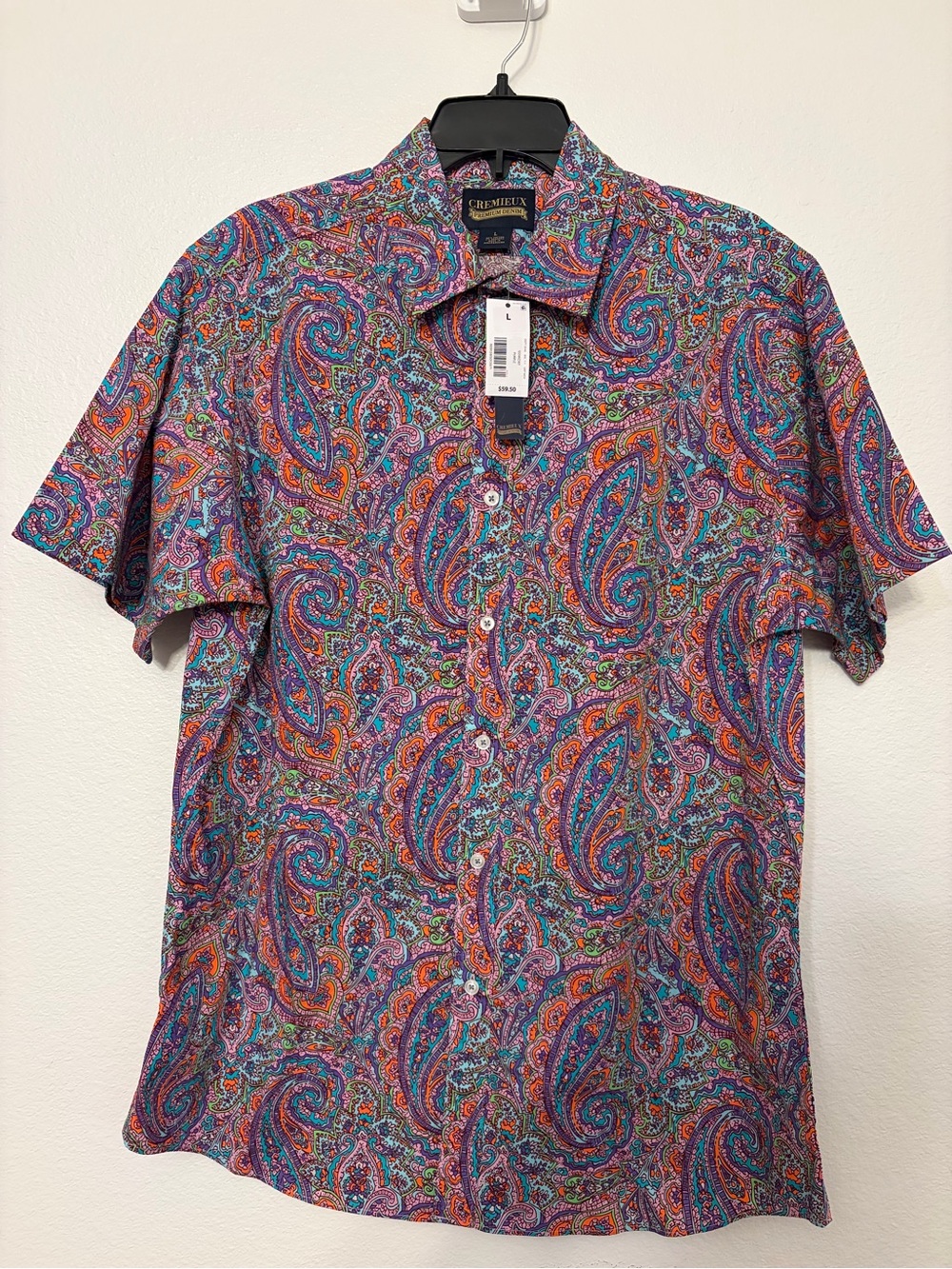 Daniel Cremieux Men’s Multicolor Paisley Short-Sleeve Button-Up Shirt